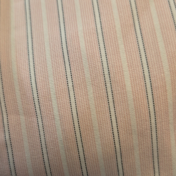Saks Fifth Avenue Luxury Long Sleeve Pink and White Striped Mens Dress Shirt - Picture 10 of 11
